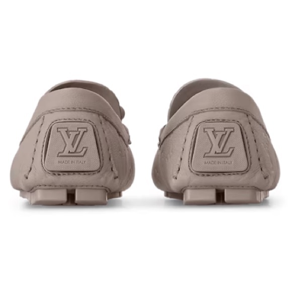 BRAND NEW Louis Vuitton Taupe Monogram Leather Driver Loafers Size 10 LV (UK) - Picture 4 of 8